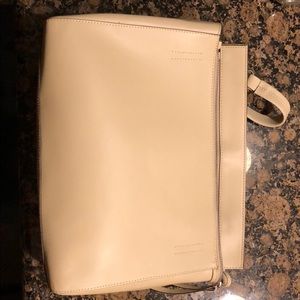 Cream genuine leather purse